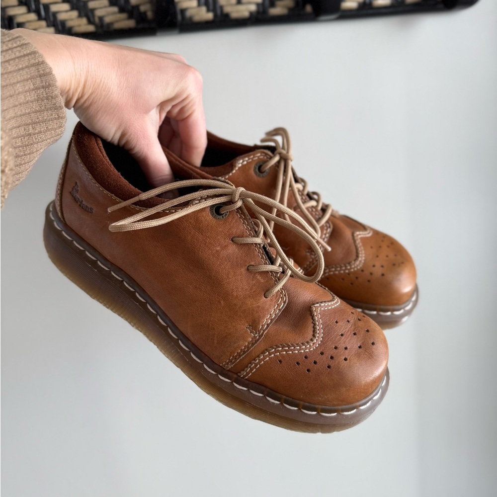 Dr. Martens 11664 Brown Leather Chunky Oxford Boots - Y2K 90s - Women's Size 9 - Picture 3 of 16